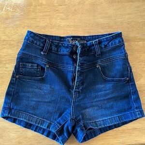 Delia's Skylar blue button fly short shorts size 3 / 4 Juniors
